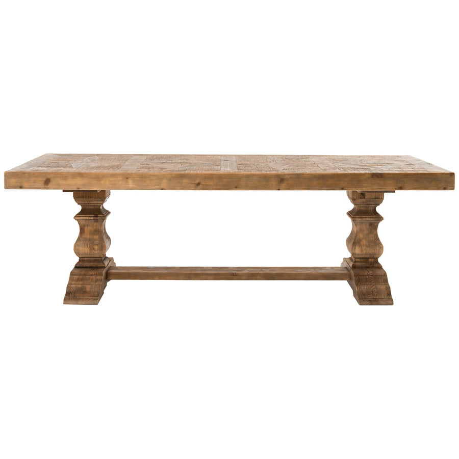 Four Hands Hughes Castle 98-Inch Dining Table - Waxed Bleached Pine