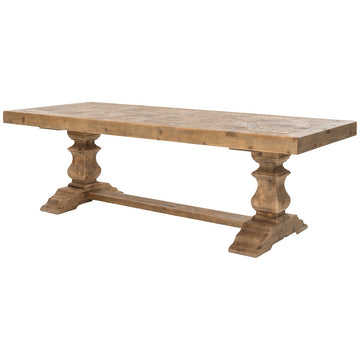 Four Hands Hughes Castle 98-Inch Dining Table - Waxed Bleached Pine