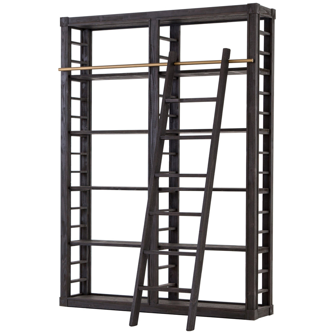 Four Hands Irondale Somerset Bookshelf - Dark Anthracite Pine