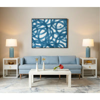Villa & House Circe Framed Silk Panel, Navy Blue