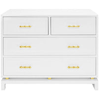 Worlds Away 4-Drawer Chest with Gold Leaf Hardware