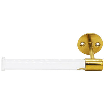 Worlds Away Toilet Paper Holder in Acrylic and Brass