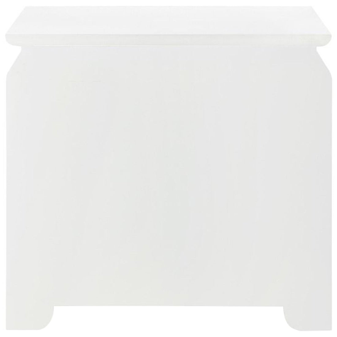 Villa & House Elina 3-Drawer Side Table, White in Owen Pull