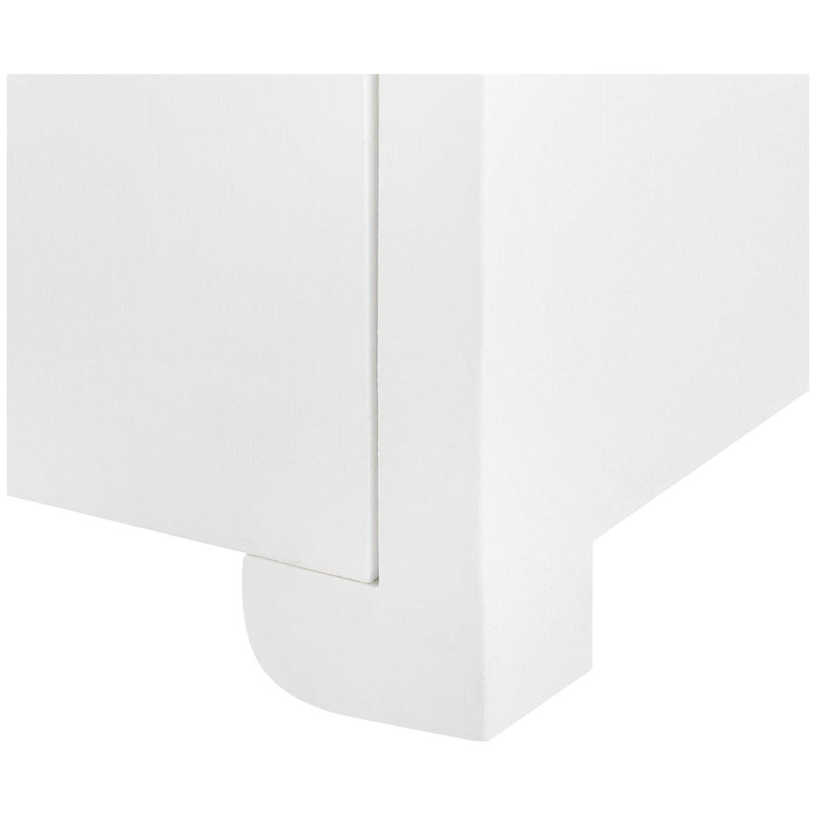 Villa & House Elina 3-Drawer Side Table, White in Owen Pull