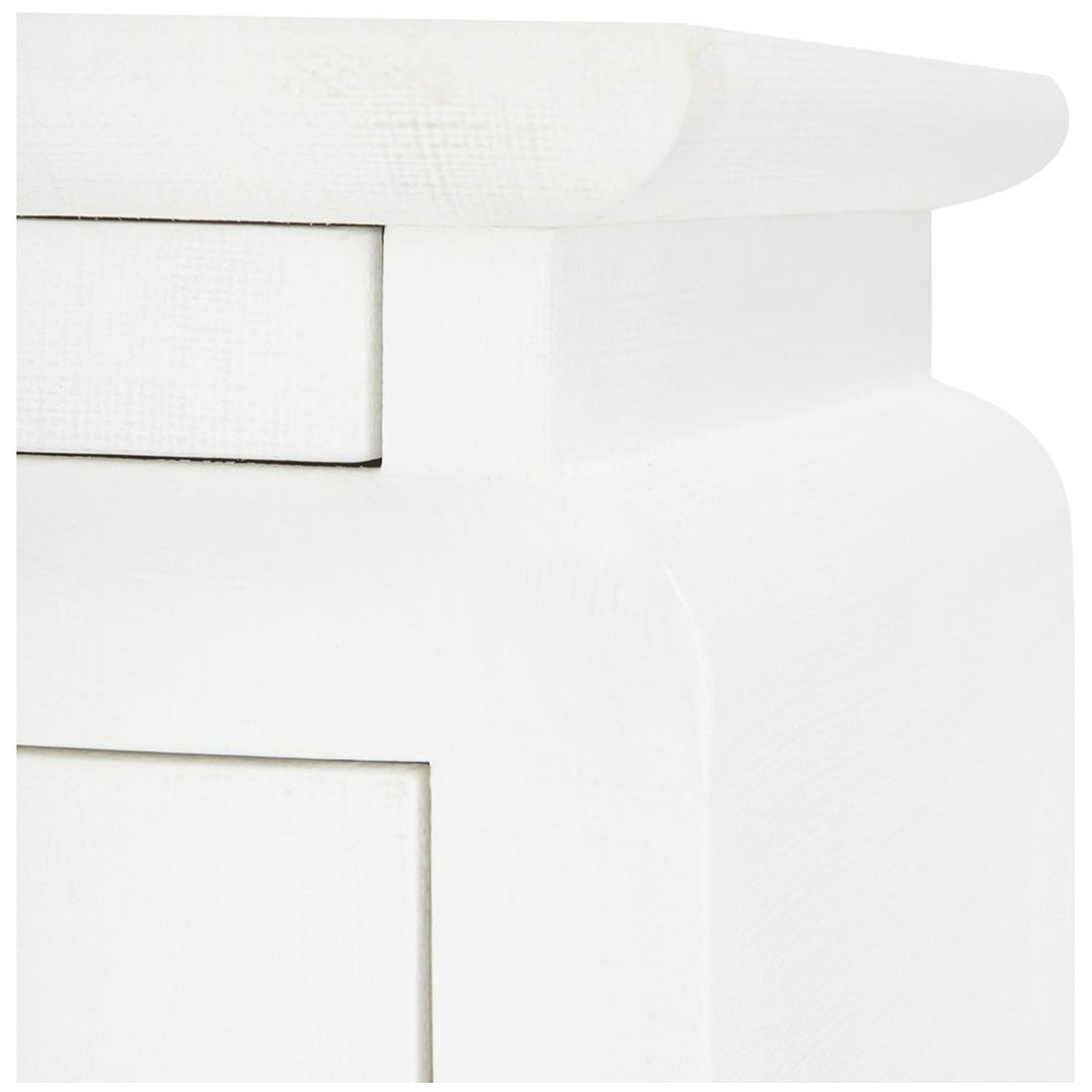 Villa & House Elina 3-Drawer Side Table, White in Santino Pull