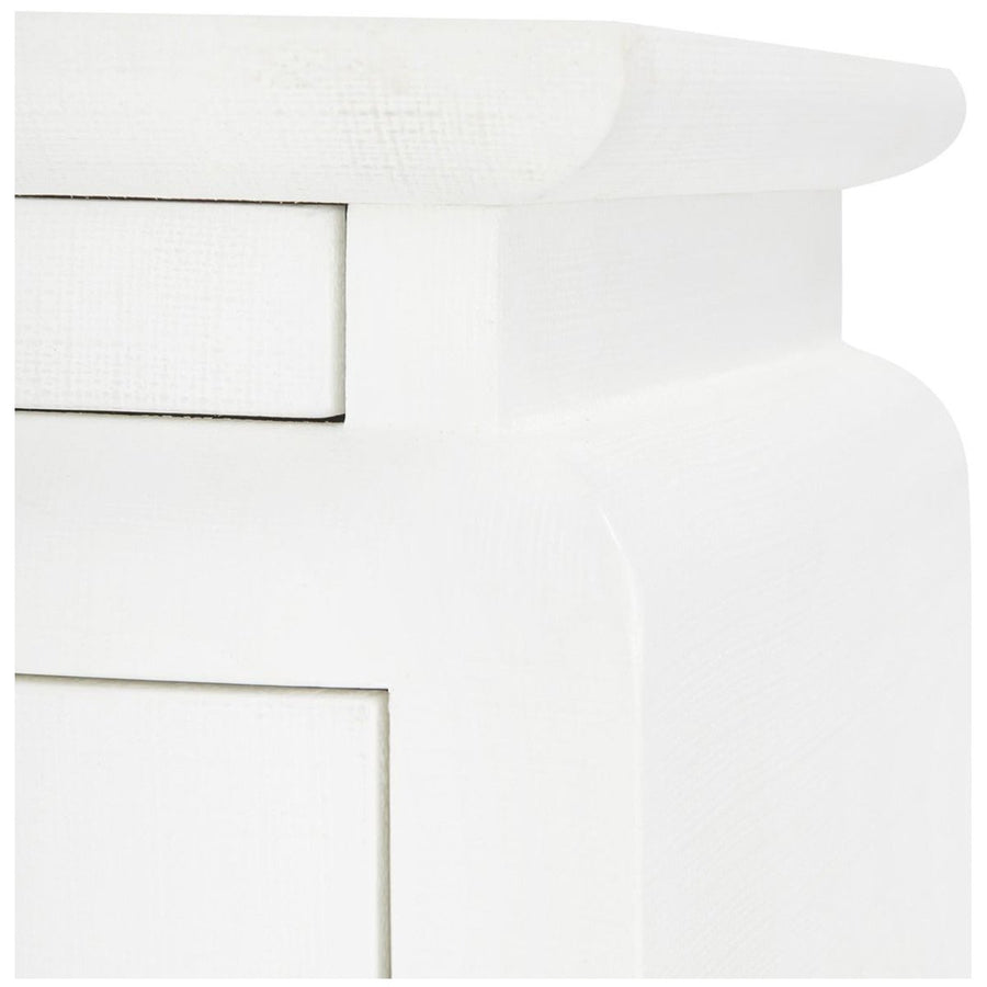 Villa & House Elina 3-Drawer Side Table, White in Owen Pull