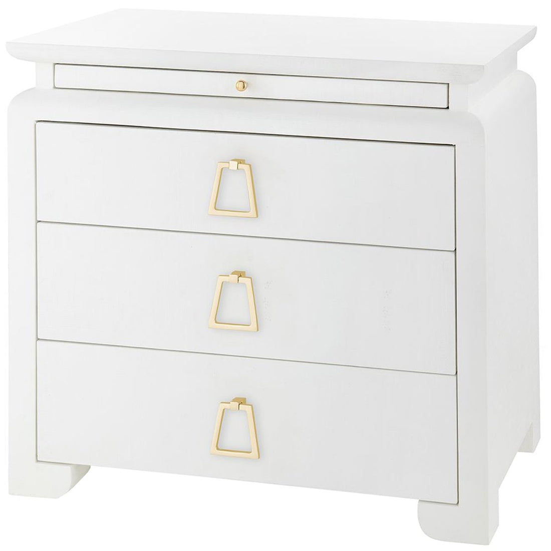 Villa & House Elina 3-Drawer Side Table, White in Kelley Pull