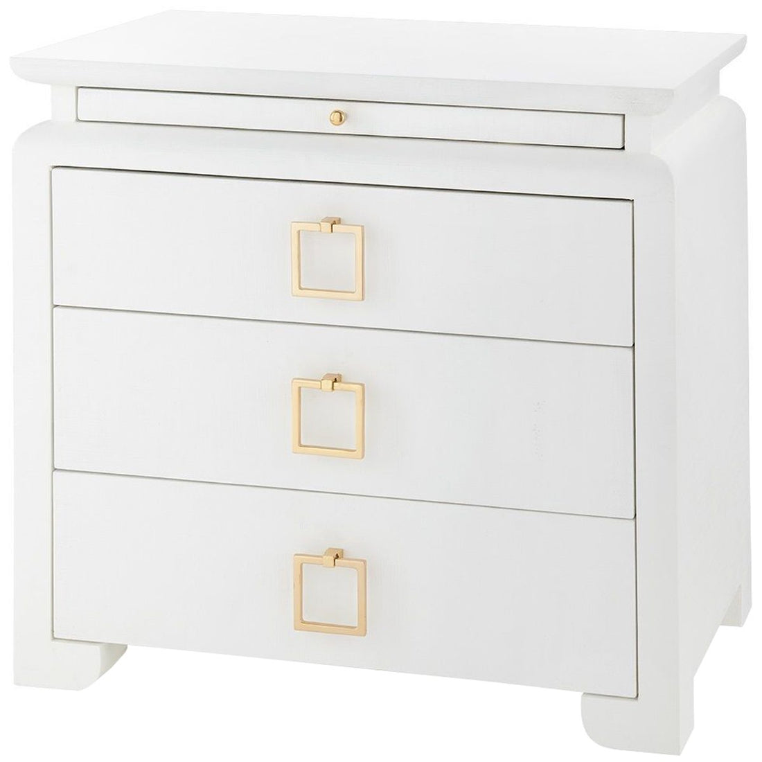 Villa & House Elina 3-Drawer Side Table, White in Santino Pull