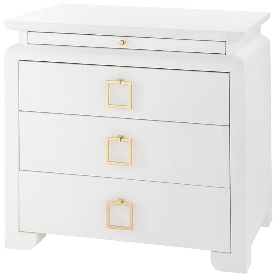 Villa & House Elina 3-Drawer Side Table, White in Santino Pull