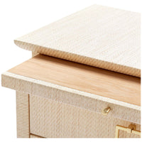 Villa & House Elina 3-Drawer Natural Side Table with Kelley Pull