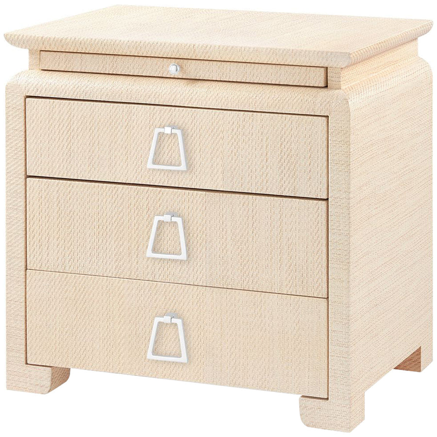 Villa & House Elina 3-Drawer Natural Side Table with Kelley Pull