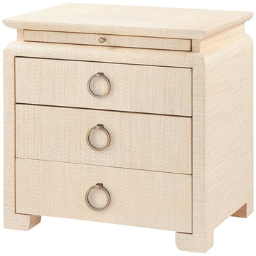 Villa & House Elina 3-Drawer Natural Side Table with Owen Pull