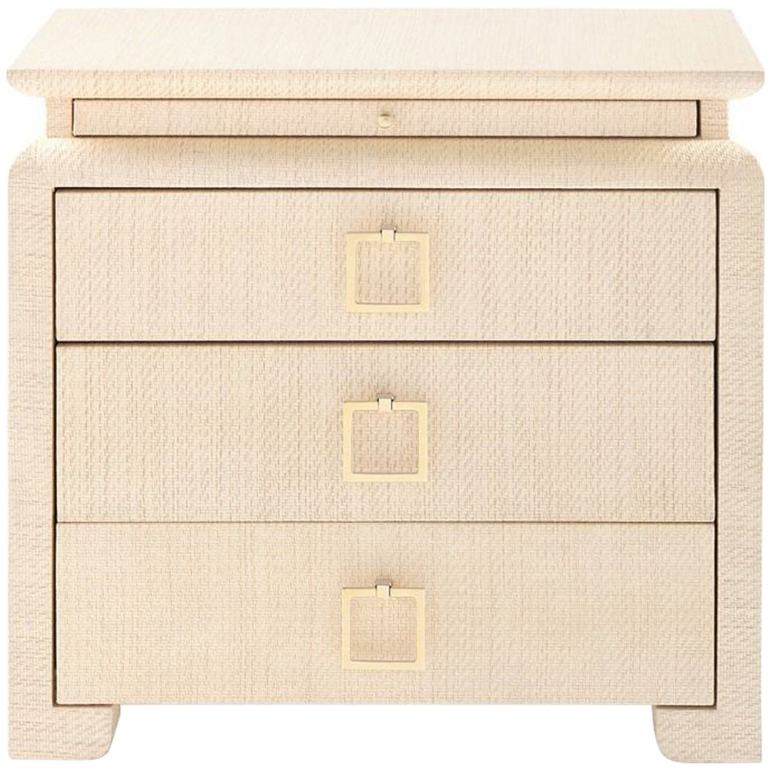 Villa & House Elina 3-Drawer Natural Side Table with Santino Pull