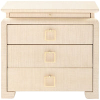 Villa & House Elina 3-Drawer Natural Side Table with Santino Pull
