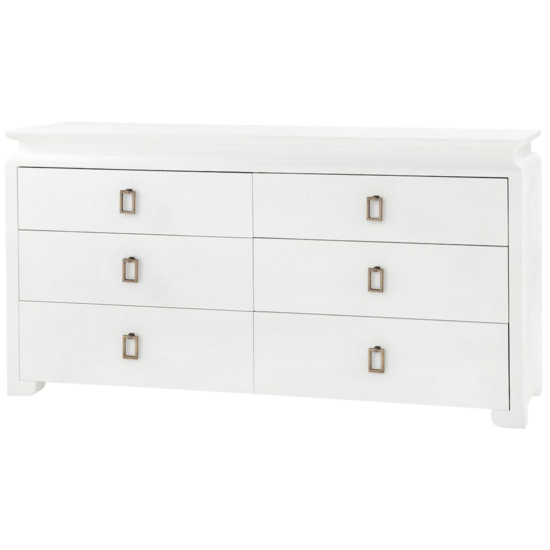 Villa & House Elina Extra Large White 6-Drawer Dresser in Raquel Pull