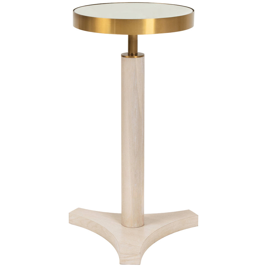 Worlds Away Round Cigar Table with Antique Brass Detail and Mirror Top