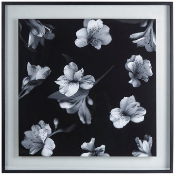 Sonder Living Black & White Flowers - Glass Float