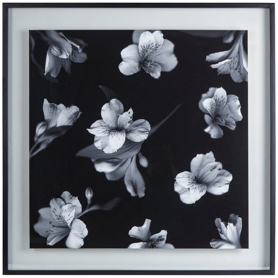 Sonder Living Black & White Flowers - Glass Float