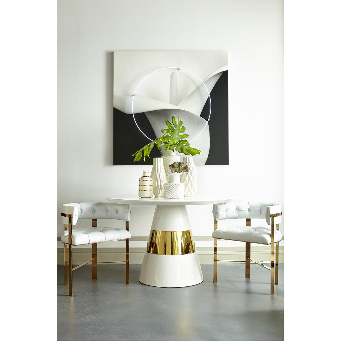 Sonder Living Art Dining Arm Chair - Fallon White