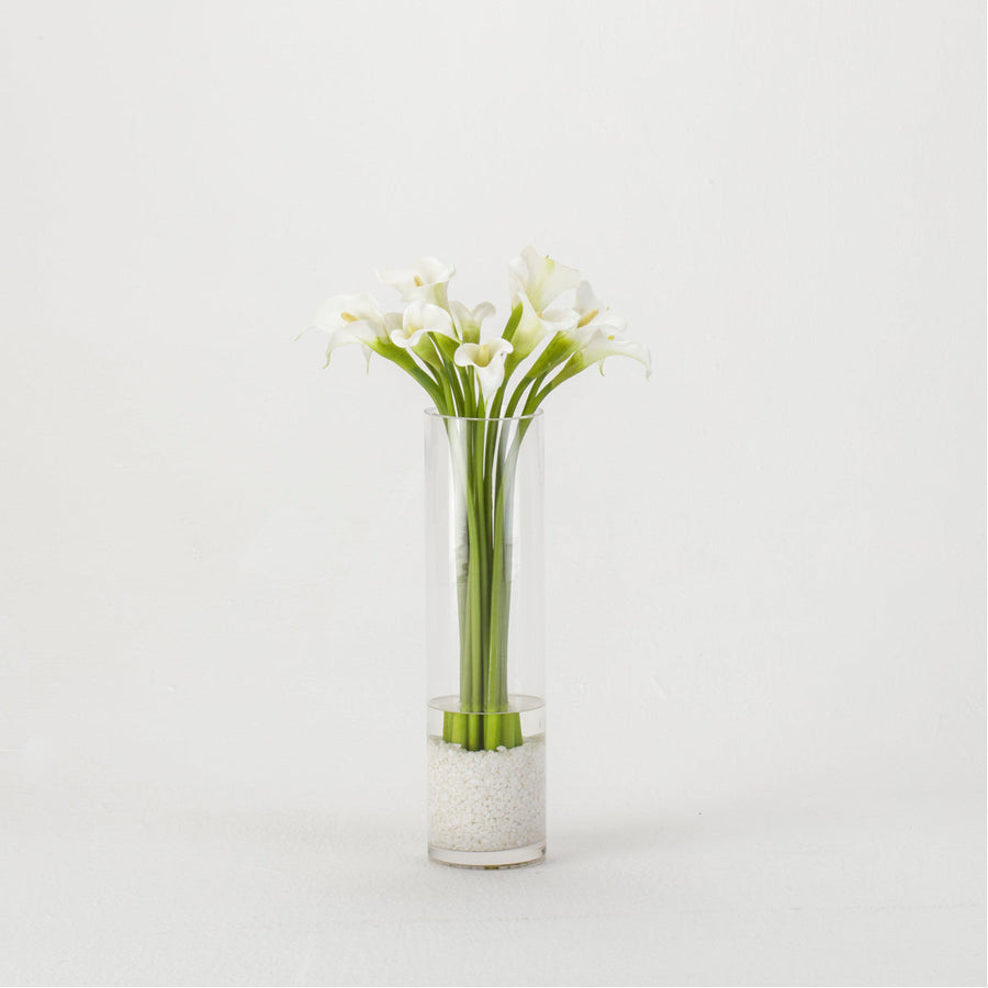 Sonder Living White Calla Lilies - Glass Vase