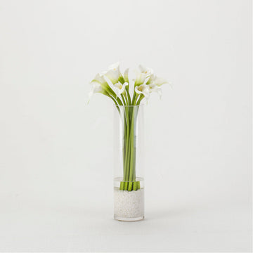Sonder Living White Calla Lilies - Glass Vase