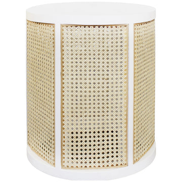 Worlds Away Freya Side Table in White Lacquer