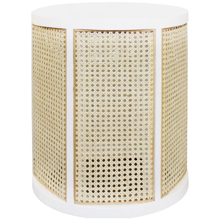 Worlds Away Freya Side Table in White Lacquer