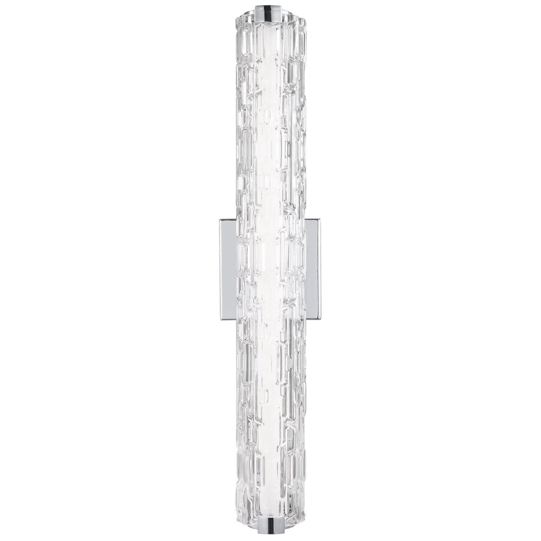 Feiss Cutler 24-Inch LED Clear Staggered Rock Glass Vanity Lighting