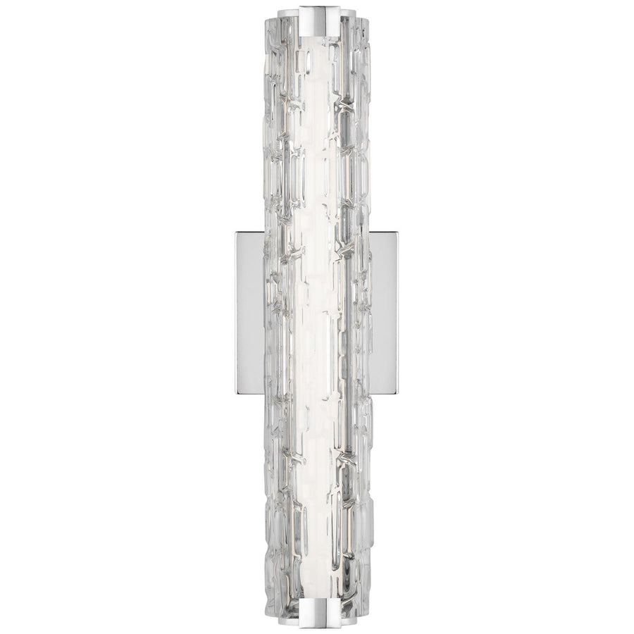 Feiss Cutler 18-Inch LED Clear Staggered Rock Glass Wall Sconce