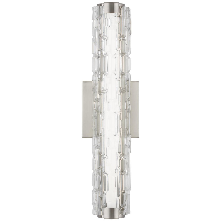 Feiss Cutler 18-Inch LED Clear Staggered Rock Glass Wall Sconce