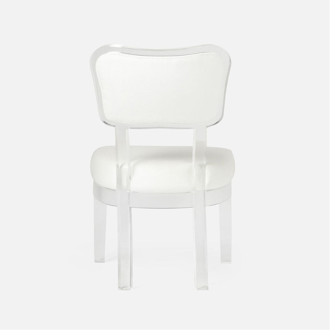 Made Goods Aaliyah Curved Acrylic Dining Chair in Mondego Cotton Jute