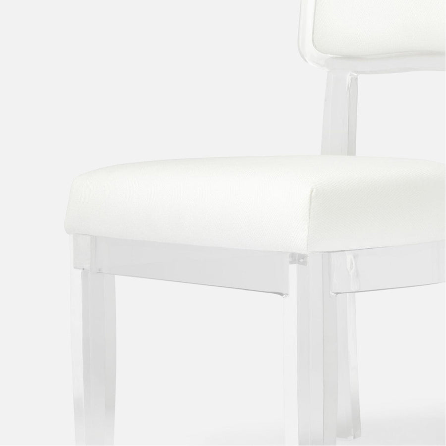 Made Goods Aaliyah Curved Acrylic Dining Chair in Mondego Cotton Jute