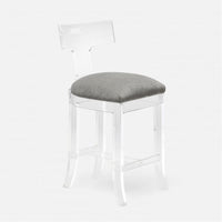 Made Goods Aldercy Clear Acrylic Counter Stool in Volta Fabric