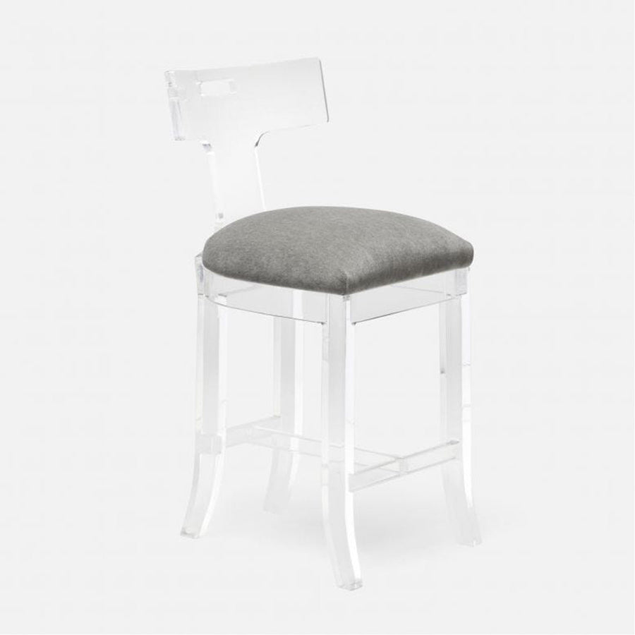 Made Goods Aldercy Clear Acrylic Counter Stool in Nile Fabric
