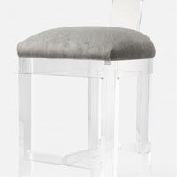 Made Goods Aldercy Clear Acrylic Counter Stool in Kern Fabric