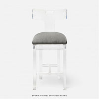 Made Goods Aldercy Clear Acrylic Counter Stool in Marano Wool-On Lambskin
