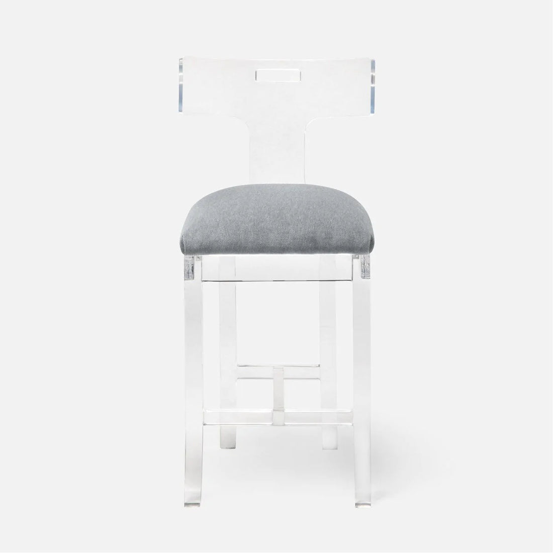 Made Goods Aldercy Clear Acrylic Counter Stool in Aras Mohair