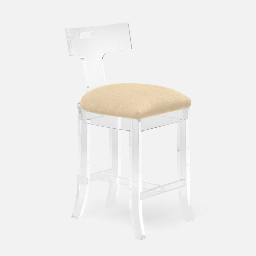 Made Goods Aldercy Clear Acrylic Counter Stool in Liard Cotton Velvet