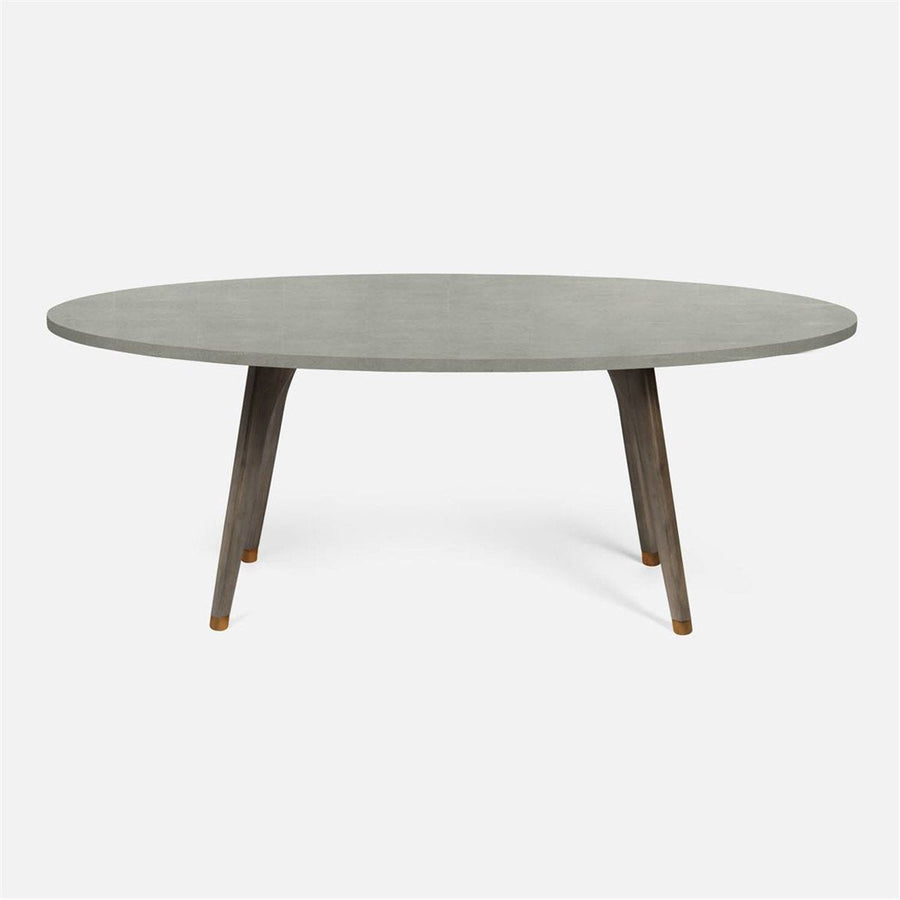 Made Goods Alder Oval Dining Table in Faux Shagreen Top