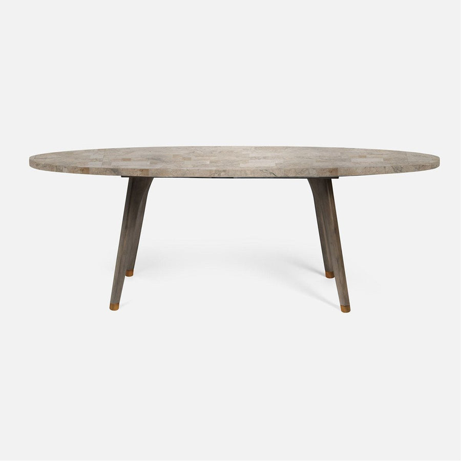Made Goods Alder Oval Dining Table in Marble Top