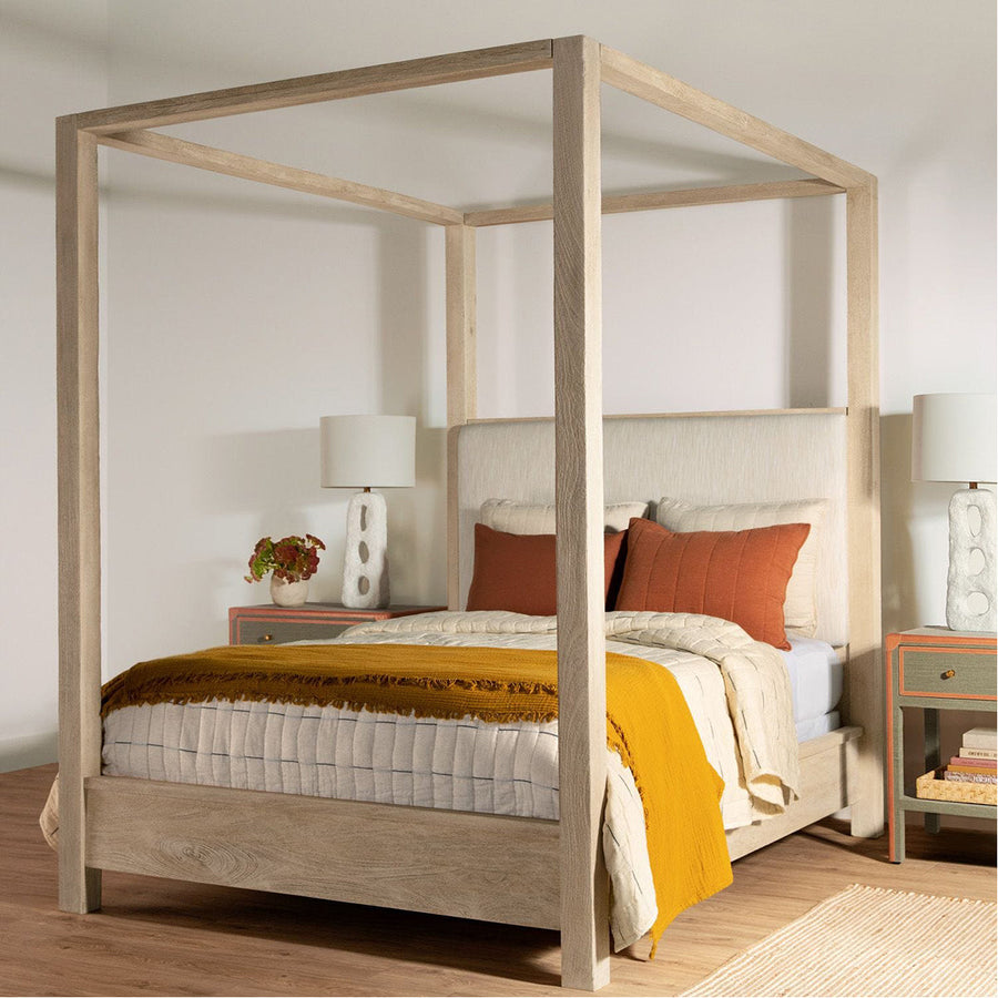 Made Goods Allesandro Boxy Canopy Bed in Severn Canvas