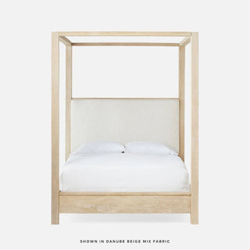 Made Goods Allesandro Boxy Canopy Bed in Aras Mohair