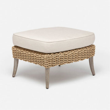 Made Goods Arla Faux Rope Outdoor Ottoman in Volta Fabric