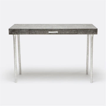 Made Goods Audrey Textured Desk in Charcoal Faux Linen