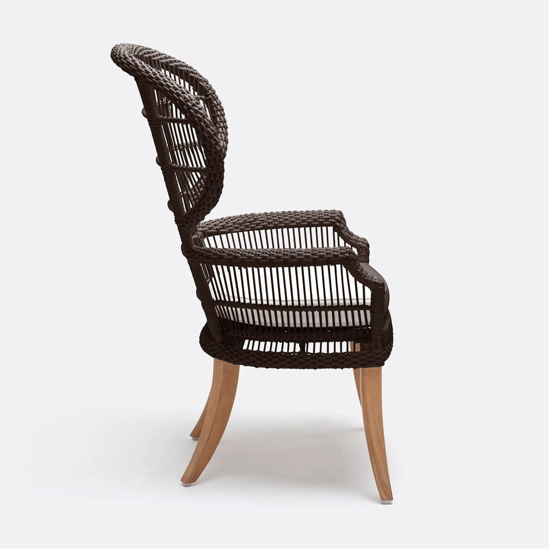 Made Goods Aurora Woven Wingback Outdoor Dining Chair in Clyde Fabric