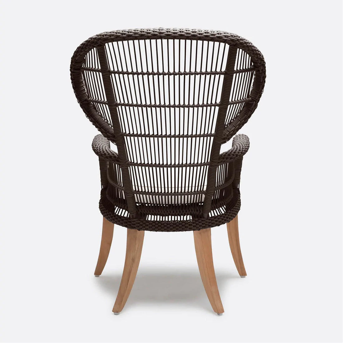 Made Goods Aurora Woven Wingback Outdoor Dining Chair in Weser Fabric