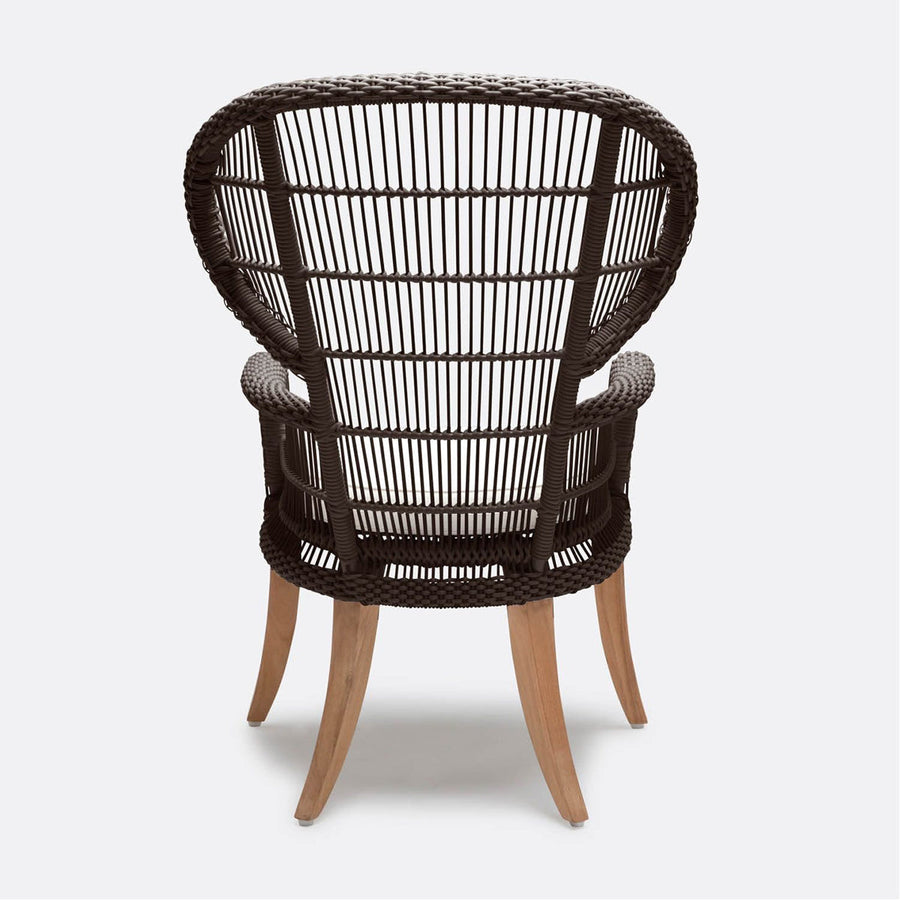 Made Goods Aurora Woven Wingback Outdoor Dining Chair in Volta Fabric