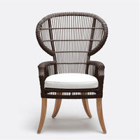 Made Goods Aurora Woven Wingback Outdoor Dining Chair in Lambro Boucle