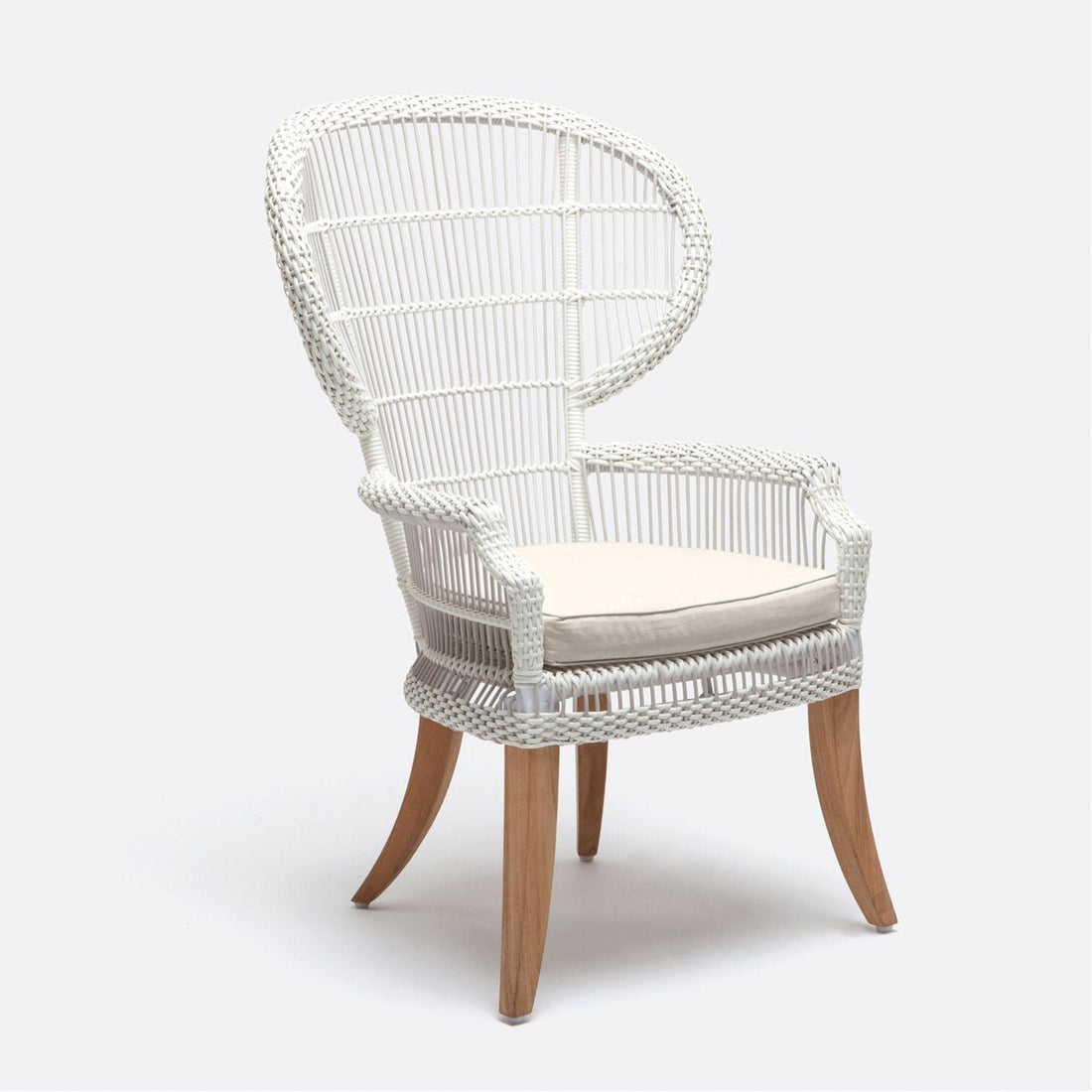 Made Goods Aurora Woven Wingback Outdoor Dining Chair in Volta Fabric