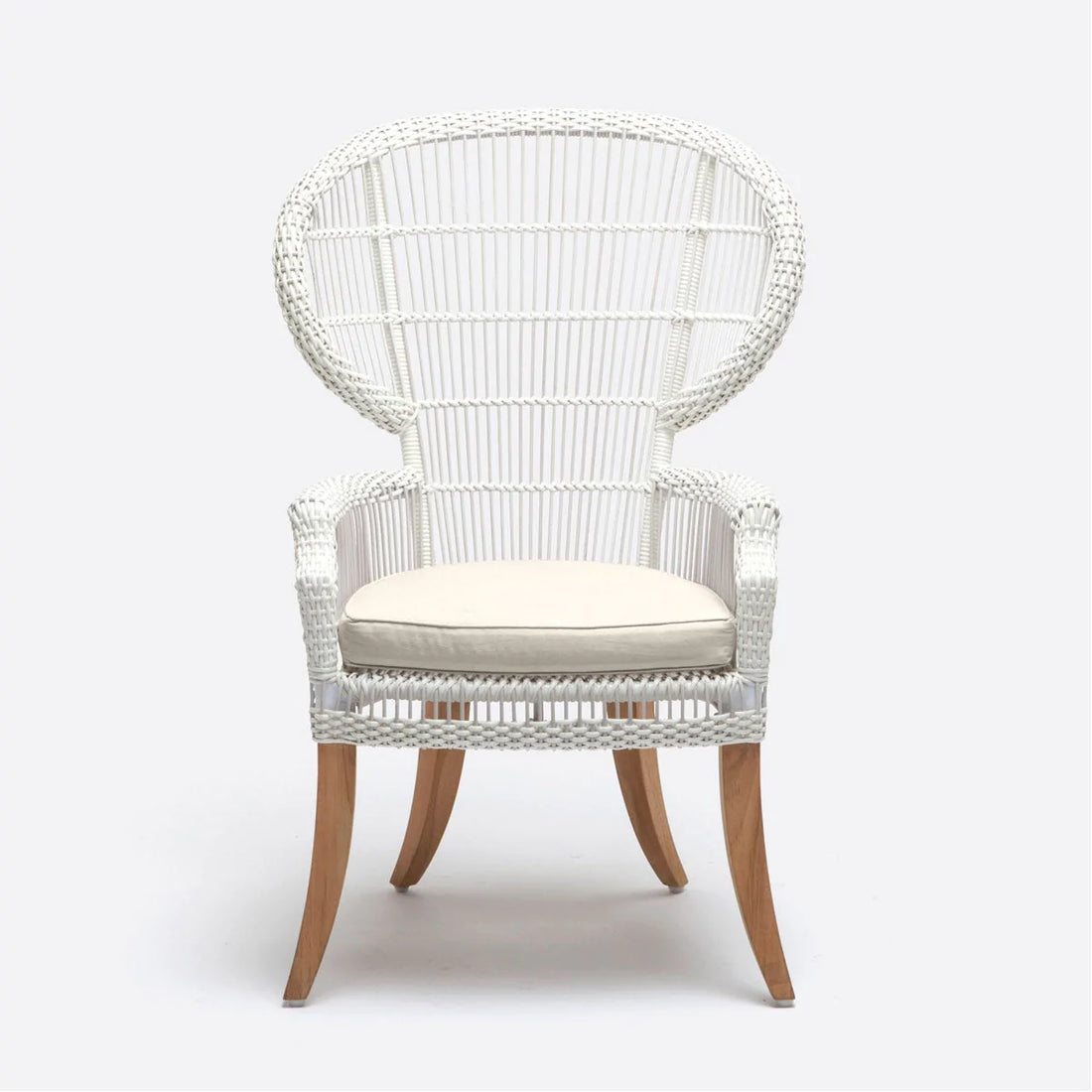 Made Goods Aurora Woven Wingback Outdoor Dining Chair in Pagua Fabric